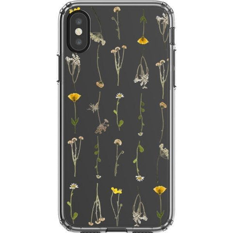Minimal Wild Flower Print Clear Phone Case for your iPhone X/XS exclusively at The Urban Flair