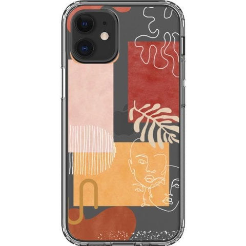 Modern Abstract Collage Clear Phone Case for your iPhone 12 Mini exclusively at The Urban Flair