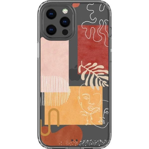 Modern Abstract Collage Clear Phone Case for your iPhone 12 Pro Max exclusively at The Urban Flair