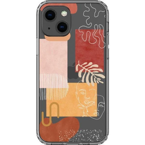 Modern Abstract Collage Clear Phone Case for your iPhone 13 exclusively at The Urban Flair