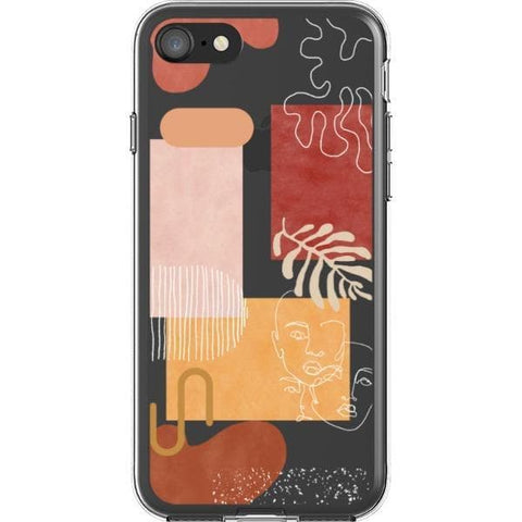 Modern Abstract Collage Clear Phone Case for your iPhone SE (2020/2022) exclusively at The Urban Flair
