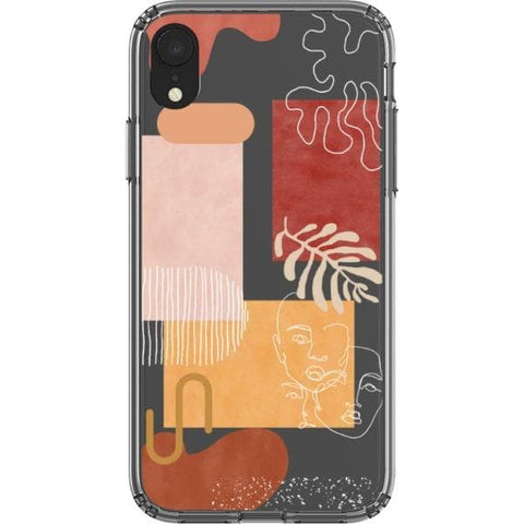 Modern Abstract Collage Clear Phone Case for your iPhone XR exclusively at The Urban Flair