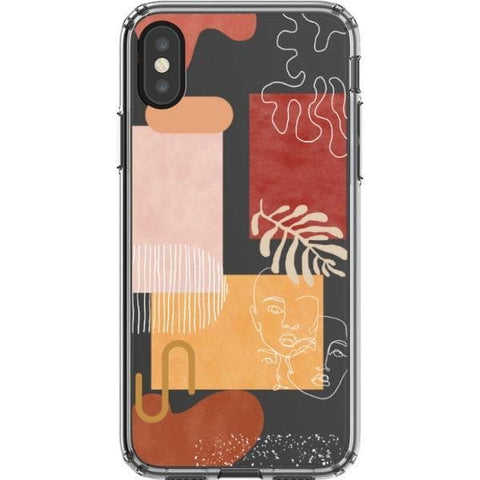 Modern Abstract Collage Clear Phone Case for your iPhone X/XS exclusively at The Urban Flair