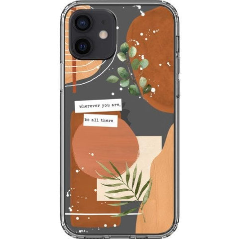 iPhone 12 Modern Abstract Terracotta Collage Clear Phone Case - The Urban Flair