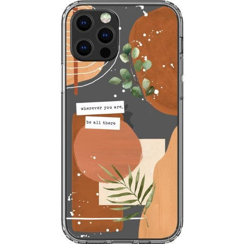iPhone 12 Pro Modern Abstract Terracotta Collage Clear Phone Case - The Urban Flair