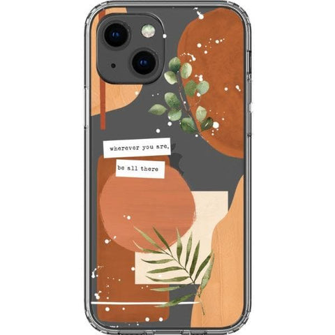 iPhone 13 Modern Abstract Terracotta Collage Clear Phone Case - The Urban Flair
