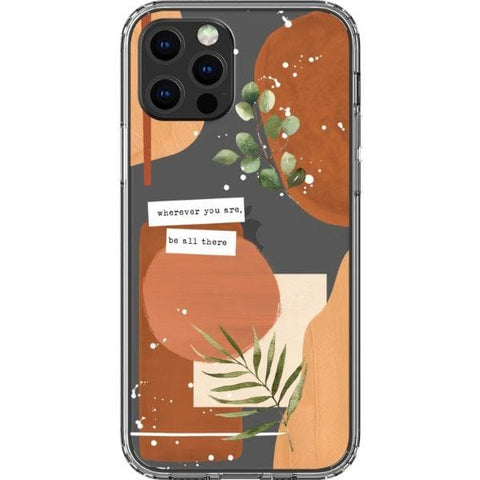 iPhone 13 Pro Modern Abstract Terracotta Collage Clear Phone Case - The Urban Flair