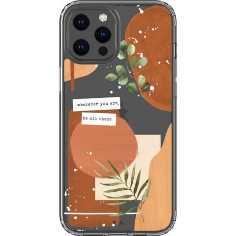 iPhone 13 Pro Max Modern Abstract Terracotta Collage Clear Phone Case - The Urban Flair