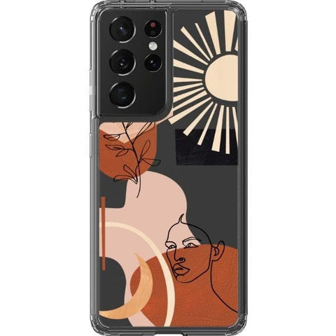 Modern Line Art Collage Clear Phone Case for your Galaxy S21 Ultra exclusively at The Urban Flair