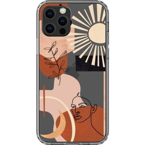 Modern Line Art Collage Clear Phone Case for your iPhone 12 Pro exclusively at The Urban Flair