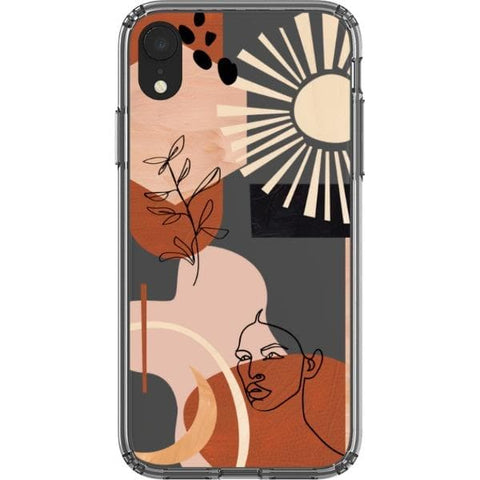 Modern Line Art Collage Clear Phone Case for your iPhone XR exclusively at The Urban Flair