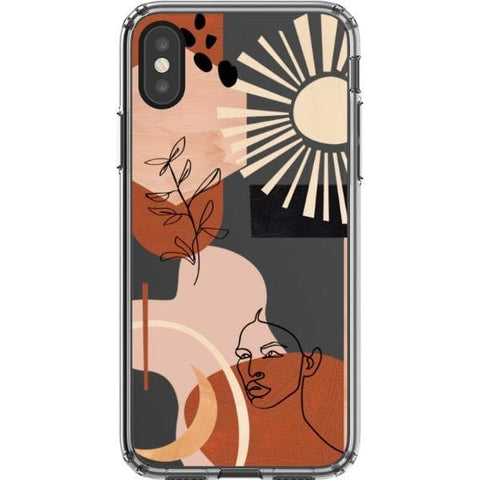 Modern Line Art Collage Clear Phone Case for your iPhone X/XS exclusively at The Urban Flair