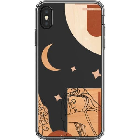 Modern Moon Line Art Collage Clear Phone Case for your iPhone XS Max exclusively at The Urban Flair