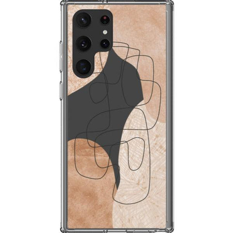 Modern Nude Abstract Designs Clear Phone Cases Galaxy S22 Ultra #4 exclusively offered by The Urban Flair
