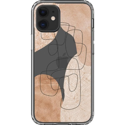 iPhone 12 Mini #4 Modern Nude Abstract Designs Clear Phone Cases - The Urban Flair