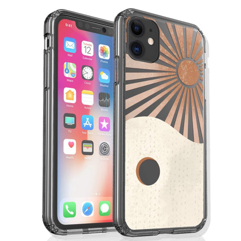 Aesthetic Nude Terracotta Modern Abstract Cases For iPhone 12 Mini 11 Pro Max XR XS X 7 8 Plus SE 2020 Boho Collage With Shapes Design Feat