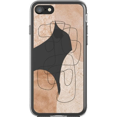 iPhone 7/8/SE 2020 #4 Modern Nude Abstract Designs Clear Phone Cases - The Urban Flair