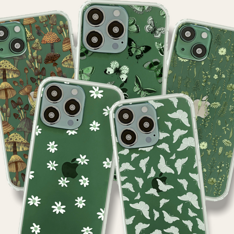 Nature Design Phone Cases For New Alpine Green iPhone 13 Mini, 13, 13 Pro & 13 Pro Max iPhone 13 Pro Max #1 - Green Butterflies exclusively offered by The Urban Flair