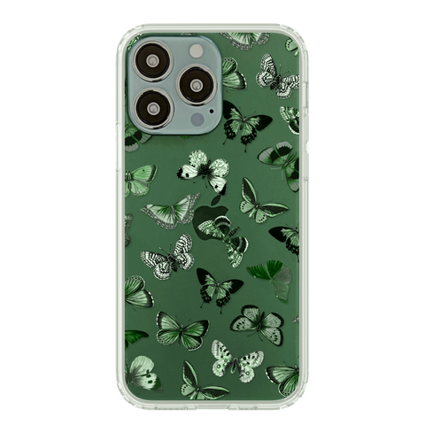 Nature Design Phone Cases For New Alpine Green iPhone 13 Mini, 13, 13 Pro & 13 Pro Max iPhone 13 Pro Max #1 - Green Butterflies exclusively offered by The Urban Flair