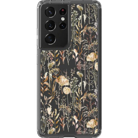 Pale Boho Wildflowers Clear Phone Case Galaxy S21 Ultra exclusively offered by The Urban Flair