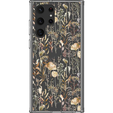 Pale Boho Wildflowers Clear Phone Case Galaxy S22 Ultra exclusively offered by The Urban Flair