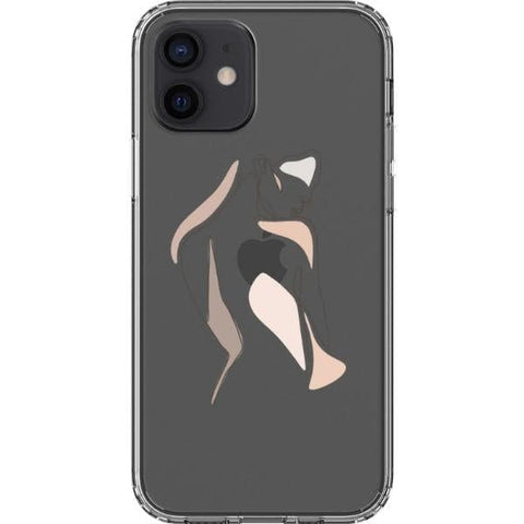 iPhone 12 #1 Pale Pink Nude Line Art Clear Phone Cases - The Urban Flair