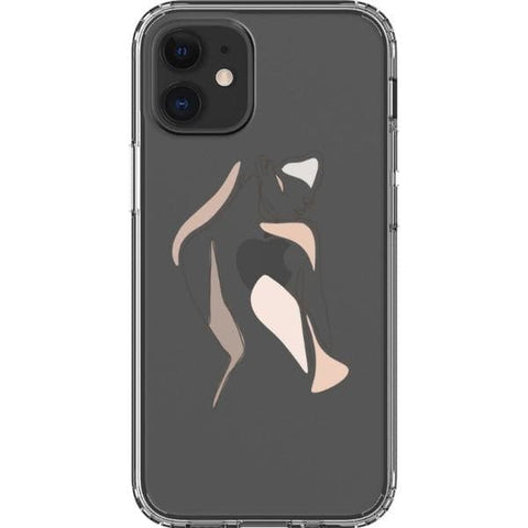 iPhone 12 Mini #1 Pale Pink Nude Line Art Clear Phone Cases - The Urban Flair