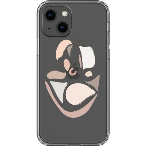 iPhone 13 Mini #2 Pale Pink Nude Line Art Clear Phone Cases - The Urban Flair