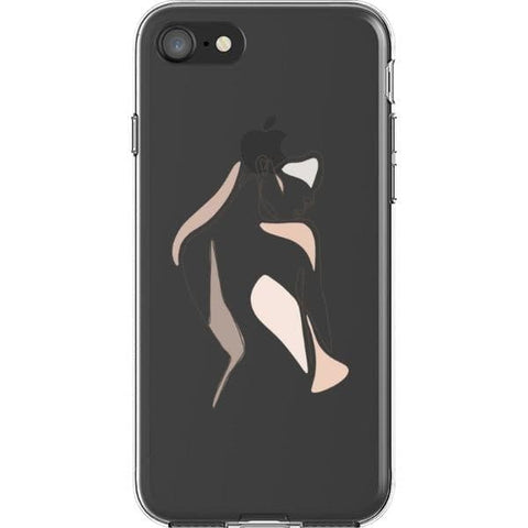 iPhone 7/8/SE 2020 #1 Pale Pink Nude Line Art Clear Phone Cases - The Urban Flair