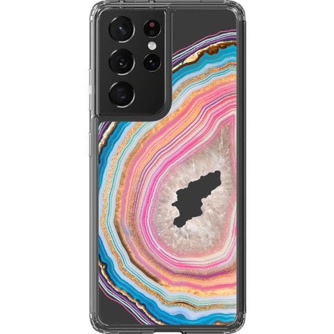 Pastel Geode Clear Phone Case for your Galaxy S21 Ultra exclusively at The Urban Flair
