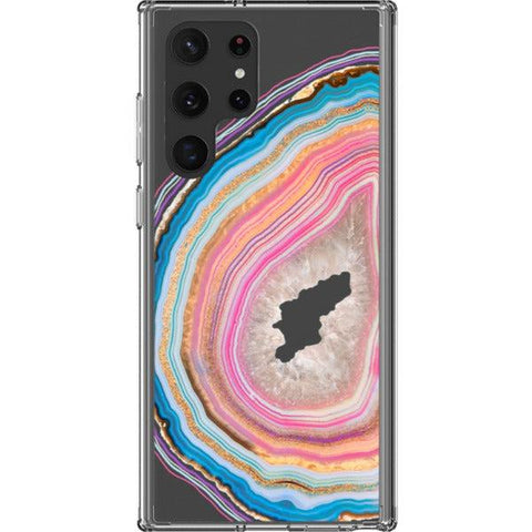 Pastel Geode Clear Phone Case for your Galaxy S22 Ultra exclusively at The Urban Flair