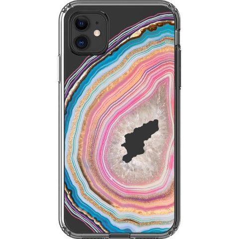 Pastel Geode Clear Phone Case for your iPhone 11 exclusively at The Urban Flair
