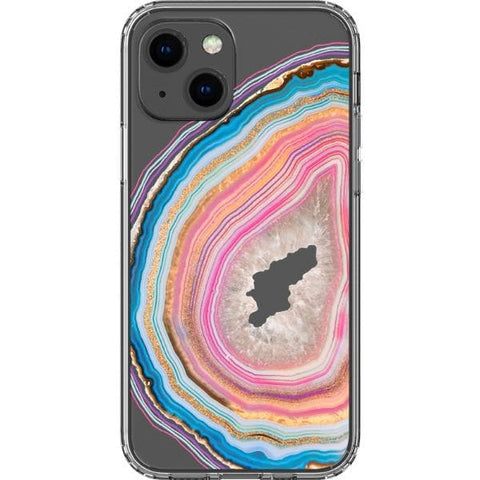 Pastel Geode Clear Phone Case for your iPhone 13 exclusively at The Urban Flair