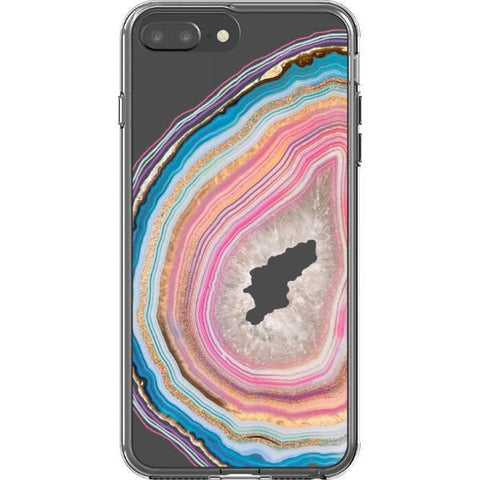 Pastel Geode Clear Phone Case for your iPhone 7 Plus/8 Plus exclusively at The Urban Flair