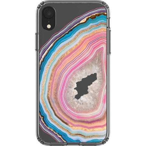 Pastel Geode Clear Phone Case for your iPhone XR exclusively at The Urban Flair