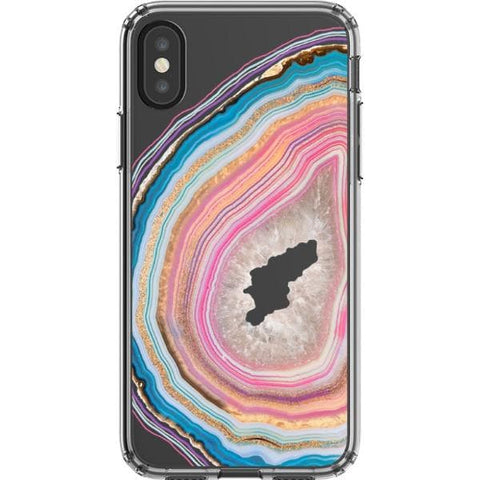 Pastel Geode Clear Phone Case for your iPhone X/XS exclusively at The Urban Flair