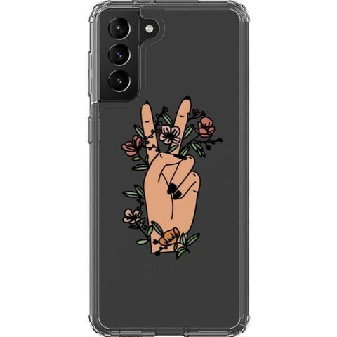Galaxy S21 #3 Peace Sign Line Art Clear Phone Cases - The Urban Flair