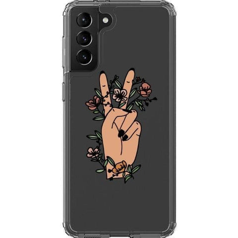 Galaxy S21 Plus #3 Peace Sign Line Art Clear Phone Cases - The Urban Flair