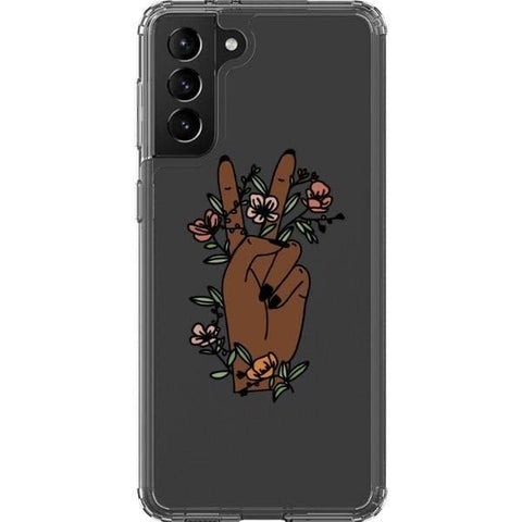 Galaxy S21 Plus #4 Peace Sign Line Art Clear Phone Cases - The Urban Flair