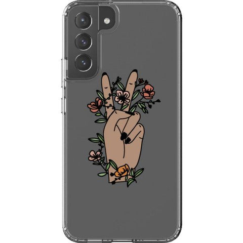 Peace Sign Line Art Clear Phone Cases Galaxy S22 Plus #2 exclusively offered by The Urban Flair