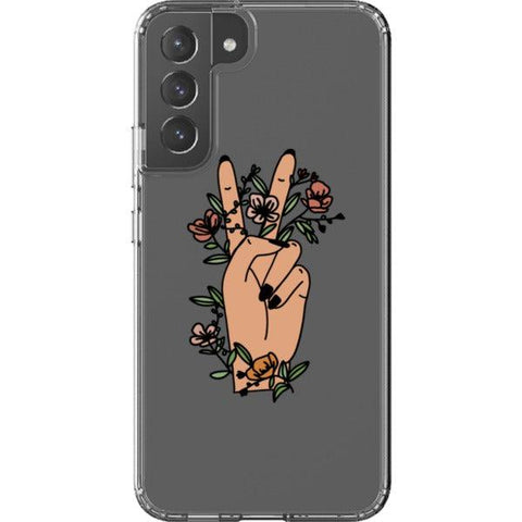 Peace Sign Line Art Clear Phone Cases Galaxy S22 Plus #3 exclusively offered by The Urban Flair