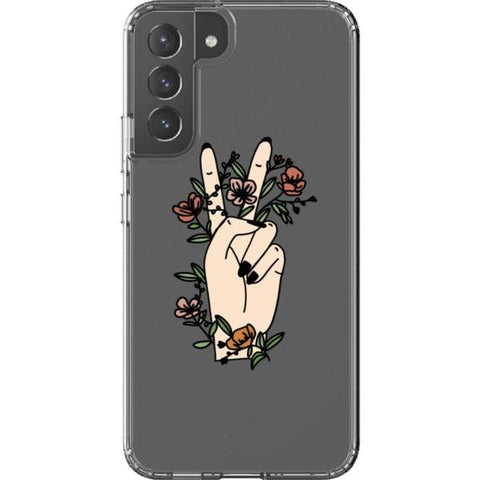 Peace Sign Line Art Clear Phone Cases Galaxy S22 Plus #5 exclusively offered by The Urban Flair