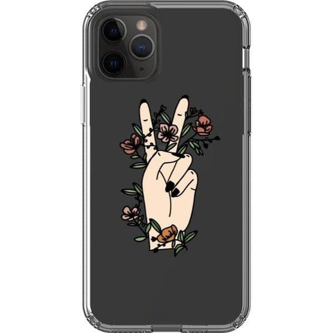 iPhone 11 Pro #5 Peace Sign Line Art Clear Phone Cases - The Urban Flair