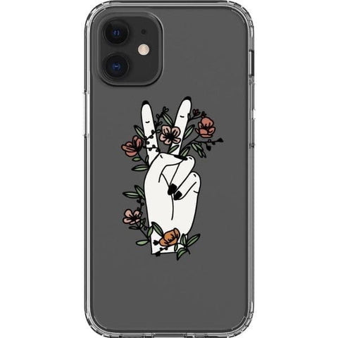 iPhone 12 Mini #1 Peace Sign Line Art Clear Phone Cases - The Urban Flair