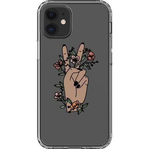 iPhone 12 Mini #2 Peace Sign Line Art Clear Phone Cases - The Urban Flair