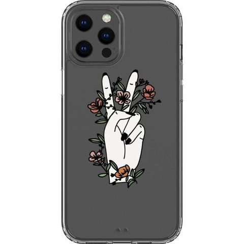 iPhone 12 Pro Max #1 Peace Sign Line Art Clear Phone Cases - The Urban Flair
