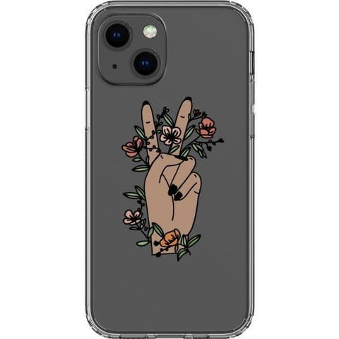 iPhone 13 #2 Peace Sign Line Art Clear Phone Cases - The Urban Flair