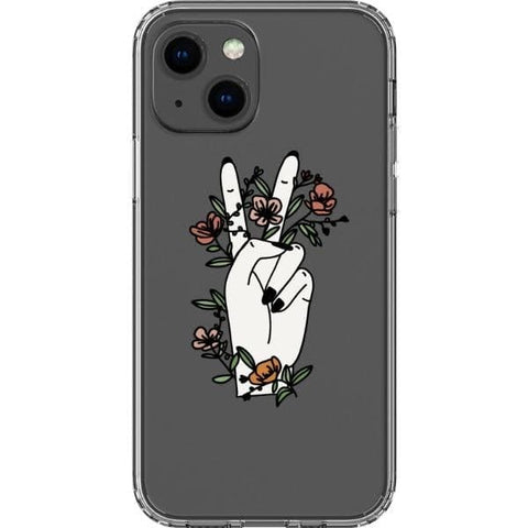 iPhone 13 Mini #1 Peace Sign Line Art Clear Phone Cases - The Urban Flair