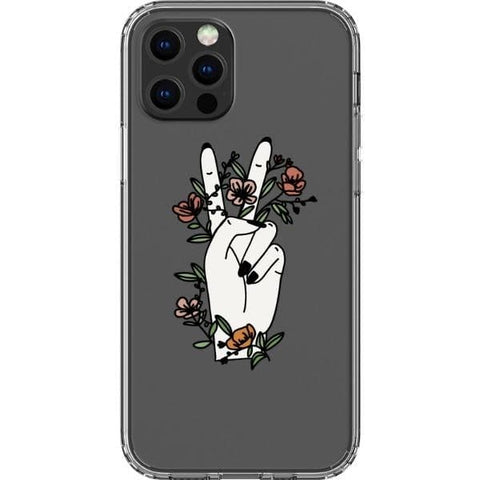 iPhone 13 Pro #1 Peace Sign Line Art Clear Phone Cases - The Urban Flair