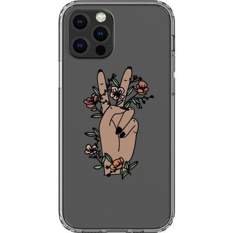 iPhone 13 Pro #2 Peace Sign Line Art Clear Phone Cases - The Urban Flair